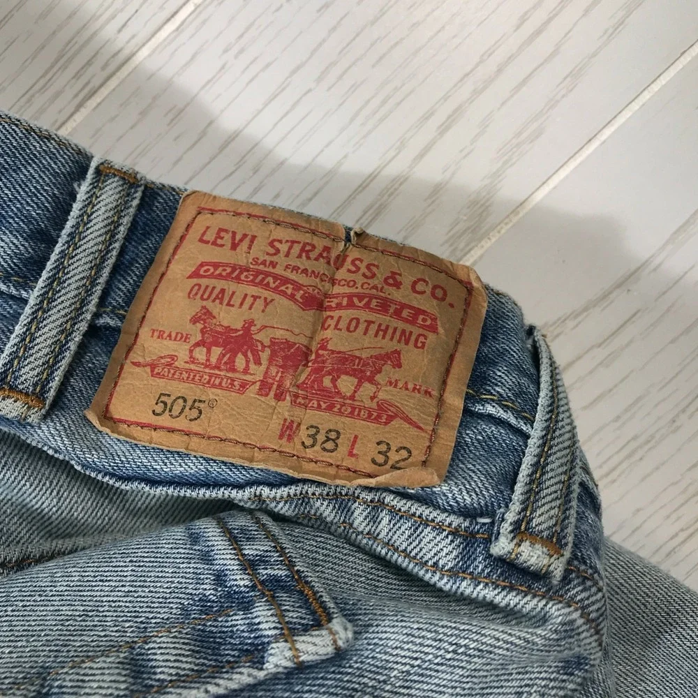 2 Pair of Levi's 505 Jeans Men 38x32 Blue Cotton Mid Rise Work School American